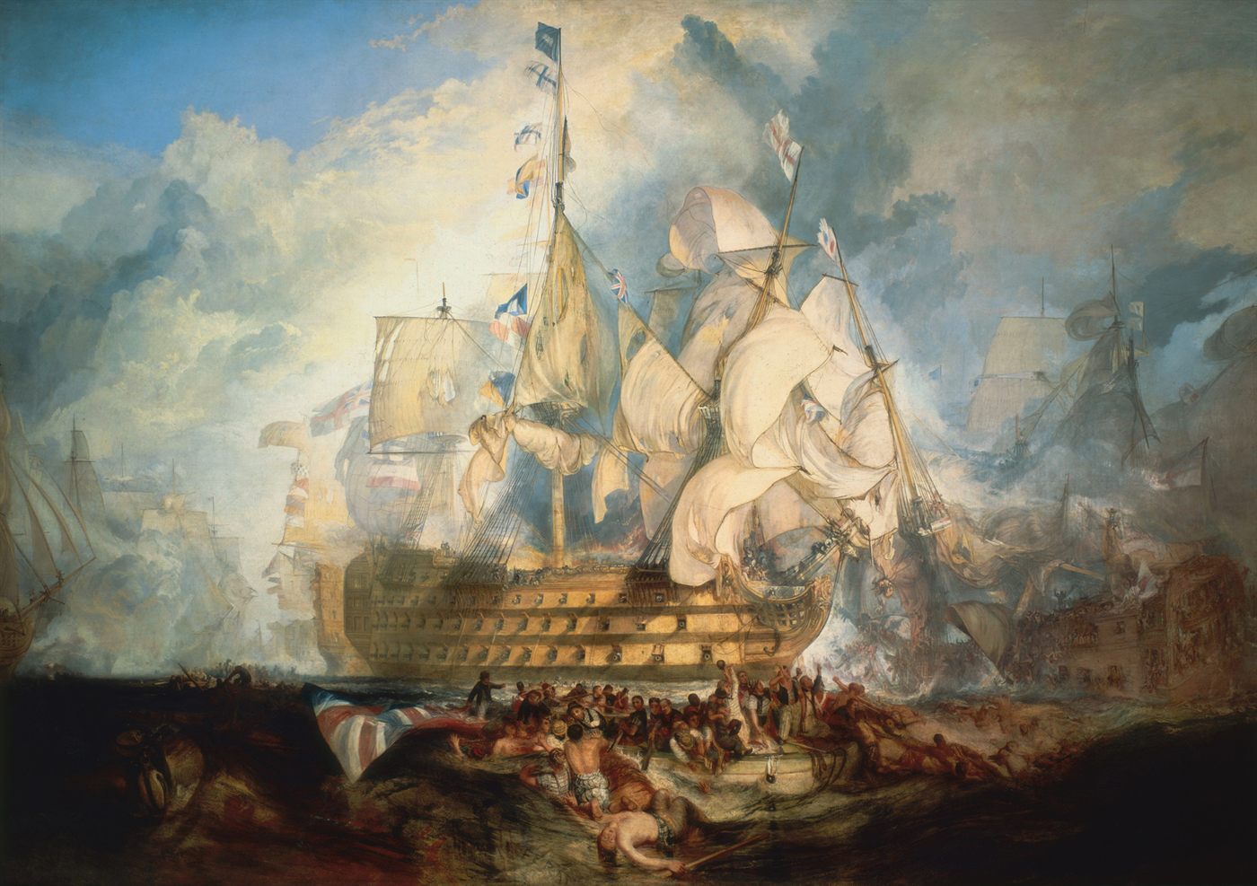«La batalla de Trafalgar», de Turner